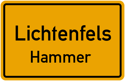 Ortsschild Lichtenfels Hammer