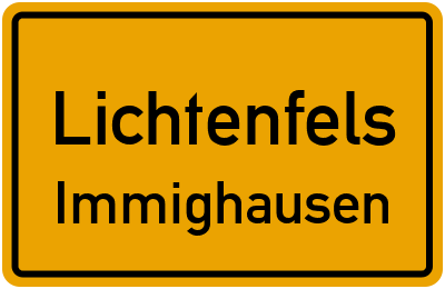 Ortsschild Lichtenfels Immighausen