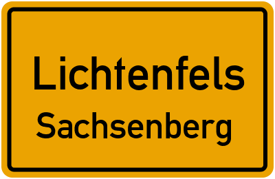 Ortsschild Lichtenfels Sachsenberg