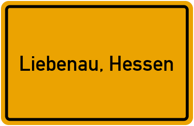Ortsschild von Stadt Liebenau, Hessen in Hessen