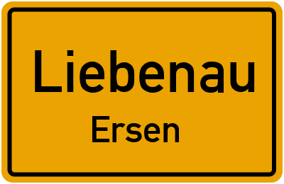 Ortsschild Liebenau Ersen