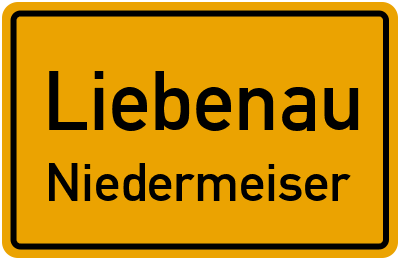 Ortsschild Liebenau Niedermeiser