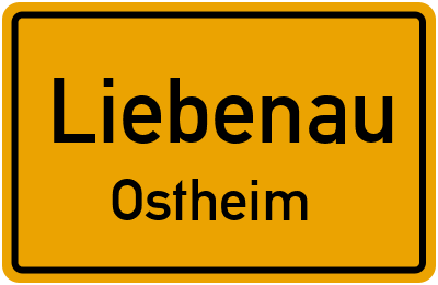 Ortsschild Liebenau Ostheim
