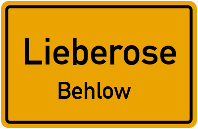 Straßenverzeichnis Lieberose Behlow