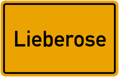 Ortsschild von Stadt Lieberose in Brandenburg