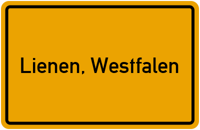 Ortsschild von Gemeinde Lienen, Westfalen in Nordrhein-Westfalen
