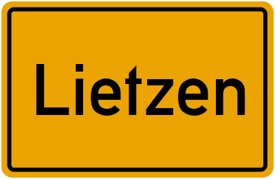 Ortsschild von Gemeinde Lietzen in Brandenburg