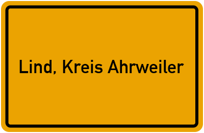 Ortsschild von Gemeinde Lind, Kreis Ahrweiler in Rheinland-Pfalz