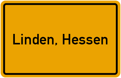 Ortsschild von Stadt Linden, Hessen in Hessen