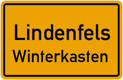 Ortsschild Lindenfels Winterkasten