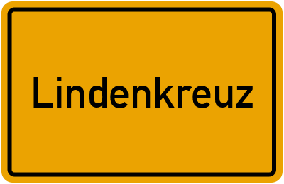 Ortsschild von Gemeinde Lindenkreuz in Thüringen