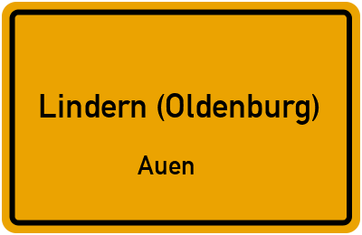 Ortsschild Lindern (Oldenburg) Auen