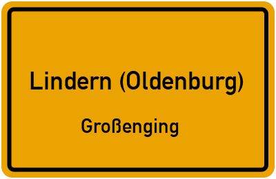 Ortsschild Lindern (Oldenburg) Großenging