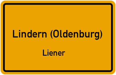 Ortsschild Lindern (Oldenburg) Liener