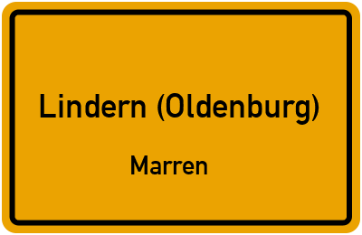 Ortsschild Lindern (Oldenburg) Marren