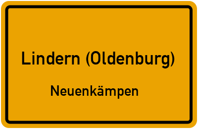 Ortsschild Lindern (Oldenburg) Neuenkämpen