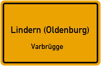 Ortsschild Lindern (Oldenburg) Varbrügge