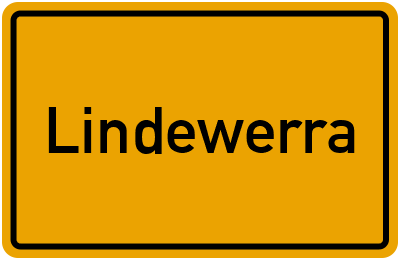 Ortsschild von Gemeinde Lindewerra in Thüringen