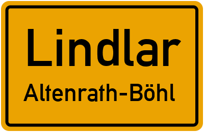 Straßenverzeichnis Lindlar Altenrath-Böhl