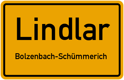 Ortsschild Lindlar Bolzenbach-Schümmerich