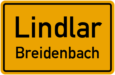 Straßenverzeichnis Lindlar Breidenbach