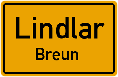 Straßenverzeichnis Lindlar Breun