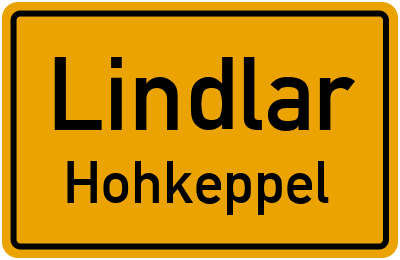 Ortsschild Lindlar Hohkeppel