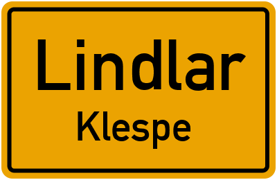 Ortsschild Lindlar Klespe