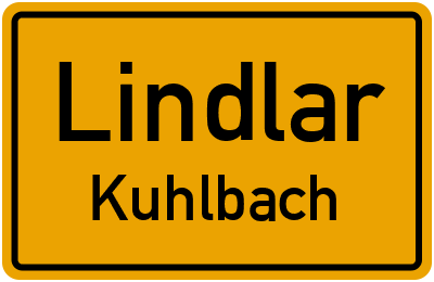 Ortsschild Lindlar Kuhlbach