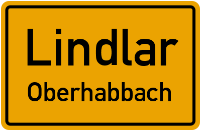 Ortsschild Lindlar Oberhabbach