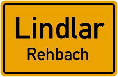 Ortsschild Lindlar Rehbach
