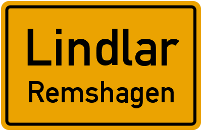 Ortsschild Lindlar Remshagen