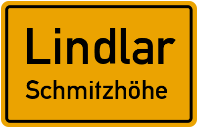 Ortsschild Lindlar Schmitzhöhe