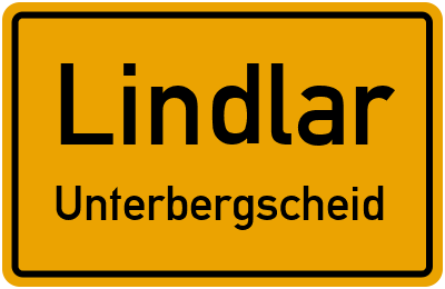 Ortsschild Lindlar Unterbergscheid