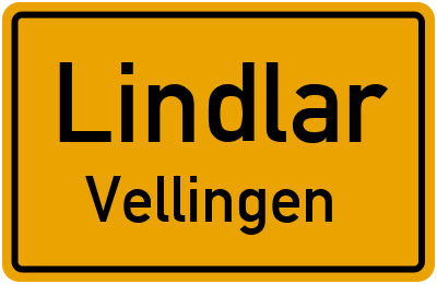 Ortsschild Lindlar Vellingen