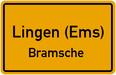 Ortsschild Lingen (Ems) Bramsche