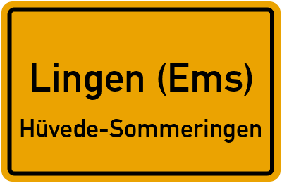 Ortsschild Lingen (Ems) Hüvede-Sommeringen