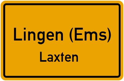 Ortsschild Lingen (Ems) Laxten