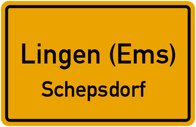 Ortsschild Lingen (Ems) Schepsdorf
