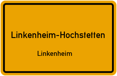 Ortsschild Linkenheim-Hochstetten Linkenheim