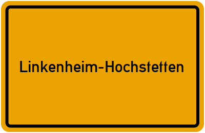 Ortsschild von Linkenheim-Hochstetten in Baden-Württemberg