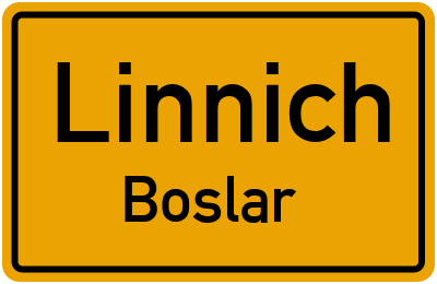 Ortsschild Linnich Boslar
