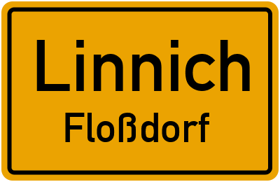 Ortsschild Linnich Floßdorf