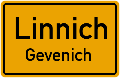 Ortsschild Linnich Gevenich