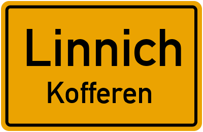 Ortsschild Linnich Kofferen