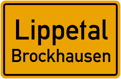 Ortsschild Lippetal Brockhausen