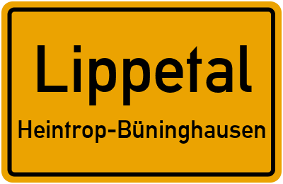 Ortsschild Lippetal Heintrop-Büninghausen