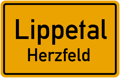 Ortsschild Lippetal Herzfeld