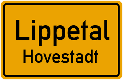 Ortsschild Lippetal Hovestadt