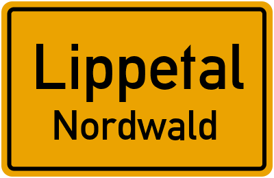 Ortsschild Lippetal Nordwald